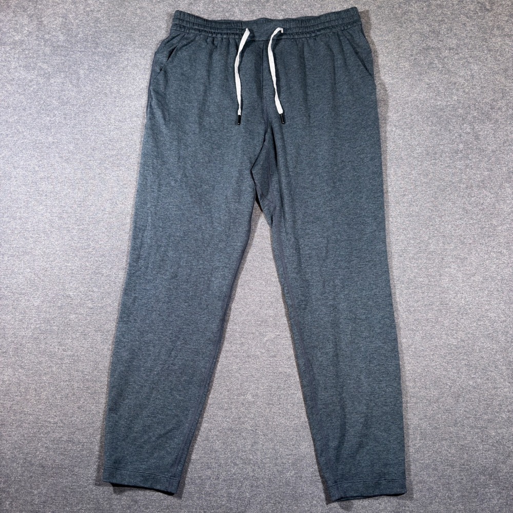 Lululemon Soft Jersey Tapered Pant Men Size L Blue Knit Drawstring Athletic Gym